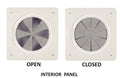 MaxxAir Mini Vent Interior Panel Open and Closed Positions - Bug Screen Detail | United RV Parts