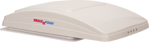 White MaxxAir MaxxFan Deluxe 00-07000K Closed Position - Side View | United RV Parts