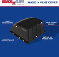 MaxxAir Vent Cover Features Diagram - Rain Protection Airflow Benefits | United RV Parts
