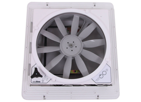 White MaxxFan 14x14 RV Roof Vent - Interior Control View | United RV Parts