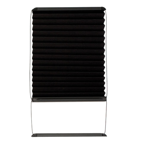 Black Pleated Thin Shade for Lippert RV Door Window - Front View | United RV Parts