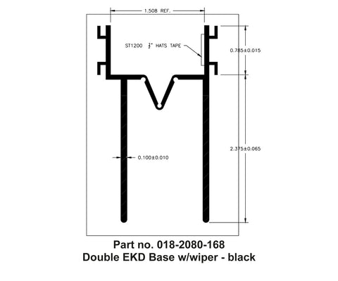 AP Products 018-2080-168 Double EKD Base Technical Drawing with Dimensions | United RV Parts