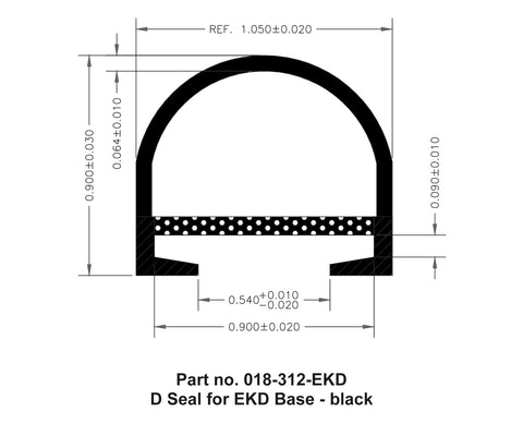 018-312-EKD D Seal Technical Drawing - Dimensional Specifications | United RV Parts