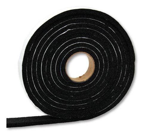 Black Foam Weather Stripping Roll 5/16" x 1/2" x 50ft - Side Angle | United RV Parts