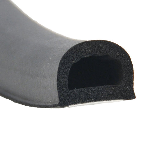 Black Foam RV Slide-Out D Seal PSA Tape Cross-Section Detail - AP Products 018-318 | United RV Parts