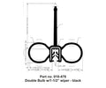 AP Products 018-478 Double Bulb Wiper Technical Drawing - Dimensions | United RV Parts