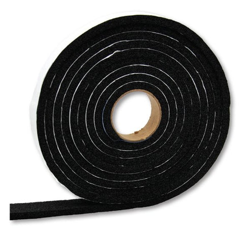 Black Vinyl Foam Weather Stripping Roll 5/16x1x10ft - Side Angle | United RV Parts