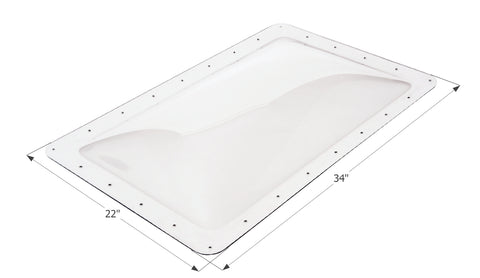 Icon 01854 Clear RV Skylight 18x30 with Dimensions - Angled View | United RV Parts