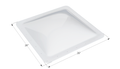 White RV Skylight Dome SL2222W with 26x26 Outer Dimensions Diagram | United RV Parts