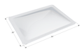 White Icon RV Skylight SL2230W 26x34 inch with Dimensions - Angled Top View | United RV Parts
