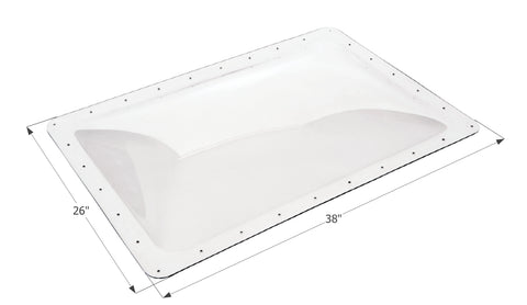 Icon SL2234C Clear RV Skylight 22x34 with 26x38 Dimensions - Angled View | United RV Parts
