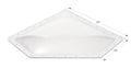 Icon NSL3013C Clear RV Skylight 34x16 Neo-Angle Dome - Dimension Diagram | United RV Parts