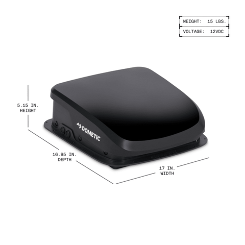Dometic | Fan-Tastic Vent | 9630002550 | FA25MBUBD81S | Manual Lift | Black Dome