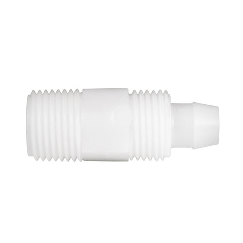 White Plastic Flair-It 06842 PEX MPT Coupling Without Cap - Side Profile | United RV Parts
