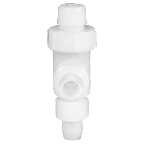 White 1/2" RV Fresh Water Drain Valve Without Cap - Top Down View | United RV Parts