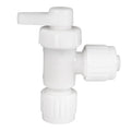 White Plastic 1/2" Low Point Drain Valve - Side Profile View | United RV Parts