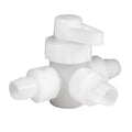 White PEX 3-Way Bypass Valve - 3/4 Angle No Caps View | United RV Parts