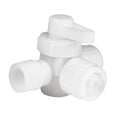 White 3 Way Bypass Valve with Caps - Three Quarter View | United RV Parts