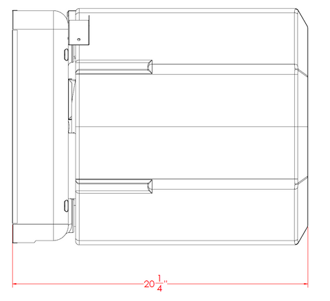 Suburban SW10D Water Heater - Side Profile Technical Drawing with Dimensions | United RV Parts