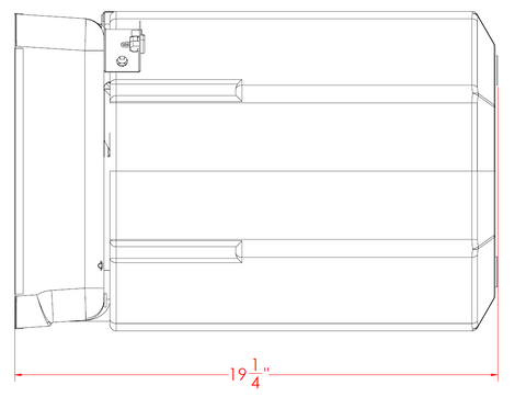 6 Gallon RV Water Heater Tank - Side Profile Technical Drawing | United RV Parts