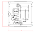 Suburban SW10D 10 Gallon RV Water Heater - Bottom View Technical Diagram with Specs | United RV Parts