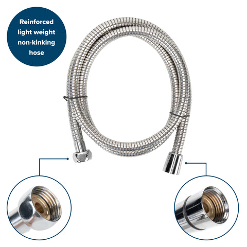 Camco | Kit de cabezal de ducha con interruptor de encendido/apagado | 43713 | Cromado
