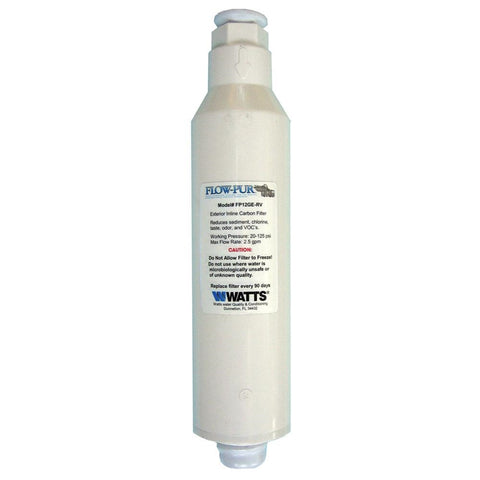 White Watts Flow-Pur FP12GE-RV Water Filter - Label Detail | United RV Parts