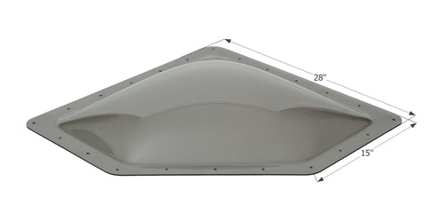 Icon 12081 Smoke Neo-Angle RV Skylight 24x12 - Dimensional View | United RV Parts