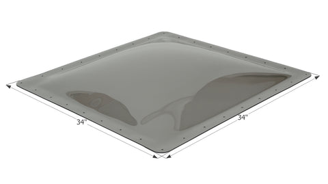 Smoke Icon RV Skylight Dome SL3030S with 34x34 Inch Dimensions Shown - Angled View | United RV Parts