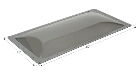 Smoke RV Skylight 22x46 Icon 12131 - Dimensional View with Measurements | United RV Parts