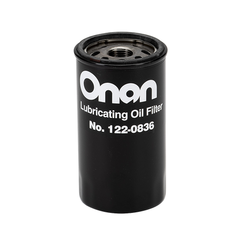 Black Onan 122-0836 Generator Oil Filter - Side View | United RV Parts