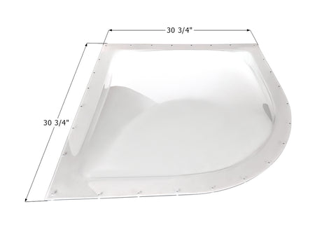Icon 26x26 Clear RV Skylight NSL26C with 30 3/4" Outer Dimensions Labeled | United RV Parts