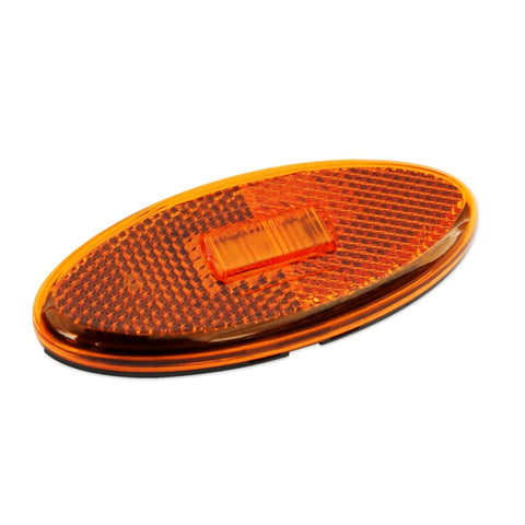 Amber Oval LED Side Marker Clearance Light with Built-In Gasket - Front View | United RV Parts
