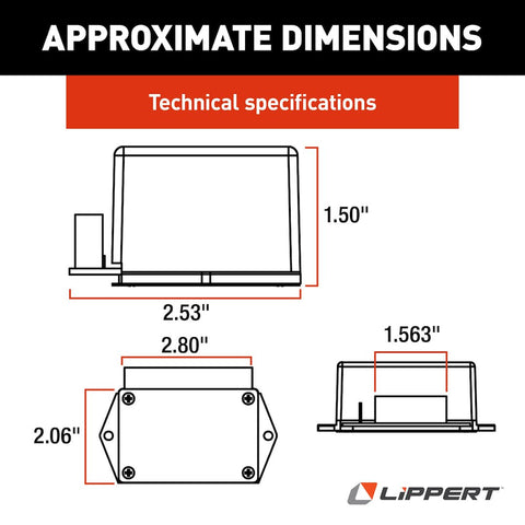 Lippert 135666 Controller Technical Dimensions Diagram | United RV Parts
