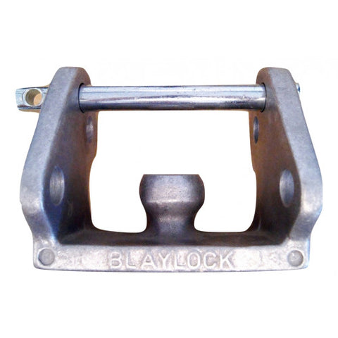 Silver Aluminum Blaylock Universal Coupler Receiver Lock - Top Down View | United RV Parts