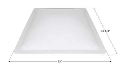 White Icon RV Skylight SL2830W with 33x31-1/8 Inch Dimensions Labeled - Front View | United RV Parts