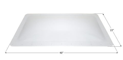 White Icon RV Skylight SL1836W 40x22 Inch Dimensions - Front View | United RV Parts
