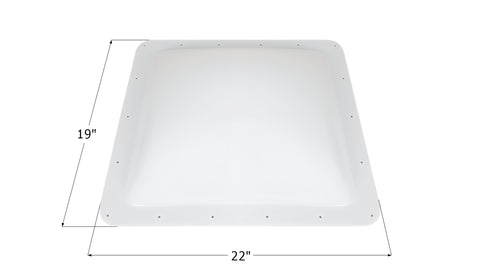 White RV Skylight Dome 16x19 - Dimensional Diagram 22 x 19 | United RV Parts