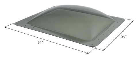 Icon Smoke RV Skylight SL2228S 34x28 Inch with Dimensions - Angled View | United RV Parts