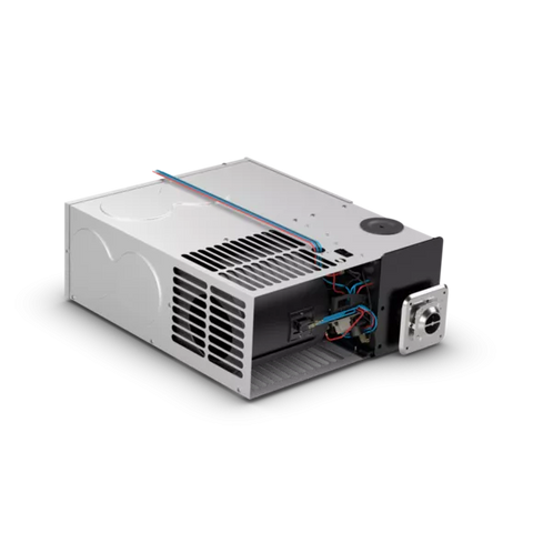 White Dometic DFMD25121 Medium Furnace 25000 BTU - Side Angle View | United RV Parts