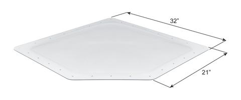 Clear Neo-Angle RV Skylight NSL2717C with 32x21 Inch Dimensions Diagram | United RV Parts