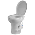 White InVision Voyager Toilet with Seat Open - Front View | United RV Parts