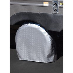 ADCO Diamond Plate Ultra Tyre Gard Single RV Tire Cover - Side Profile | United RV Parts
