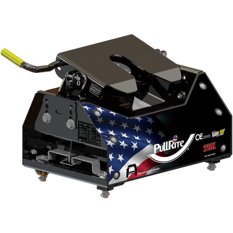 Black PullRite 25K Super 5th Wheel Hitch - Angled View | United RV Parts