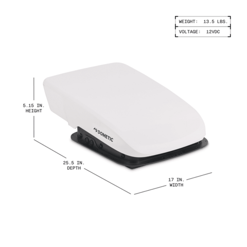 Dometic | Fan-Tastic Fan | 9630002555 | FA95MBSBG81S | 12v DC Powered | With Remote | White Dome