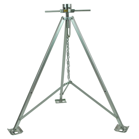 Silver Aluminum Fifth Wheel King Pin Stabilizer Jack Stand - Full Front View | United RV Parts