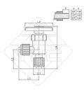 Flair-It 90 Degree Stop Valve Technical Drawing - Dimensions | United RV Parts