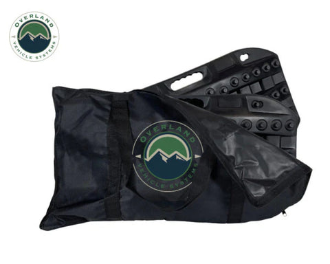 Overland Vehicle Systems Traction Mat with Black Canvas Storage Carry Bag - Flat Lay | United RV Parts