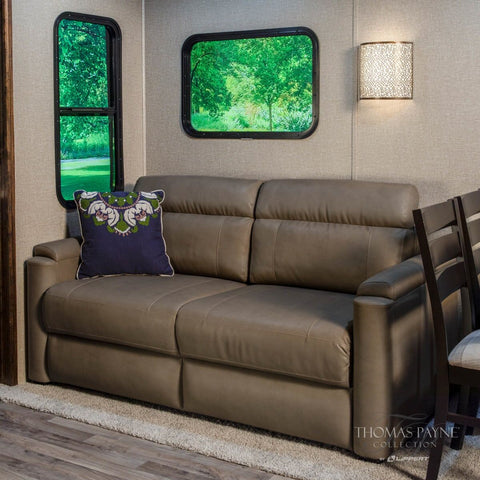 Grummond Trifold RV Sofa in Travel Trailer Interior - Lifestyle View | United RV Parts