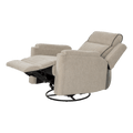 Beige Fabric RV Swivel Recliner - Side View with Footrest Extended | United RV Parts